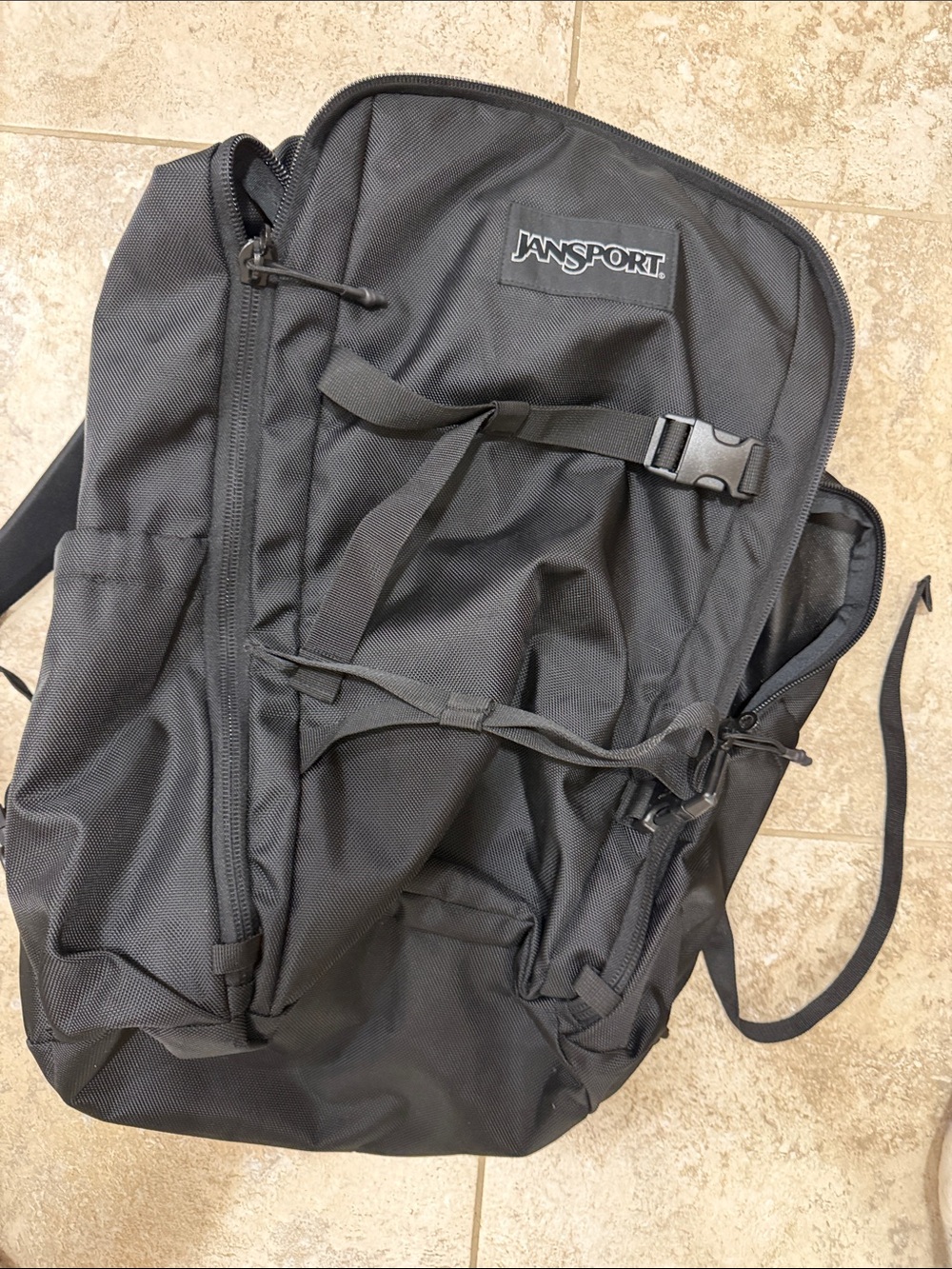 Jansport Black Carry on back Pack with Front Buckle
